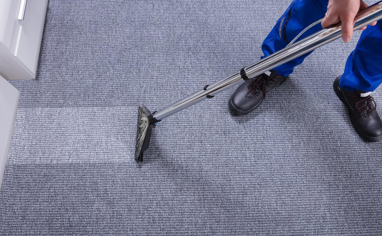 carpet cleaning in office building showing commercial cleaning