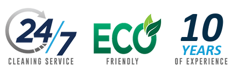 24 / 7 cleaning service eco friendly cleaning products 10 years of experience commercial cleaning